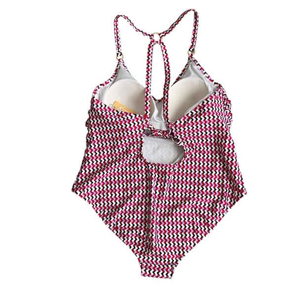 Kona Sol One Piece Chevron Swimsuit Women’s Plus Size 20 Multicolor Strappy - Picture 6 of 10